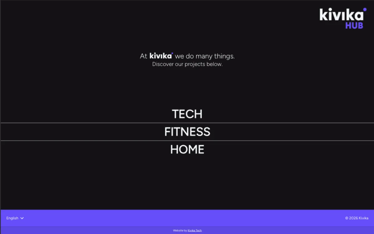 Kivika Hub website screenshot