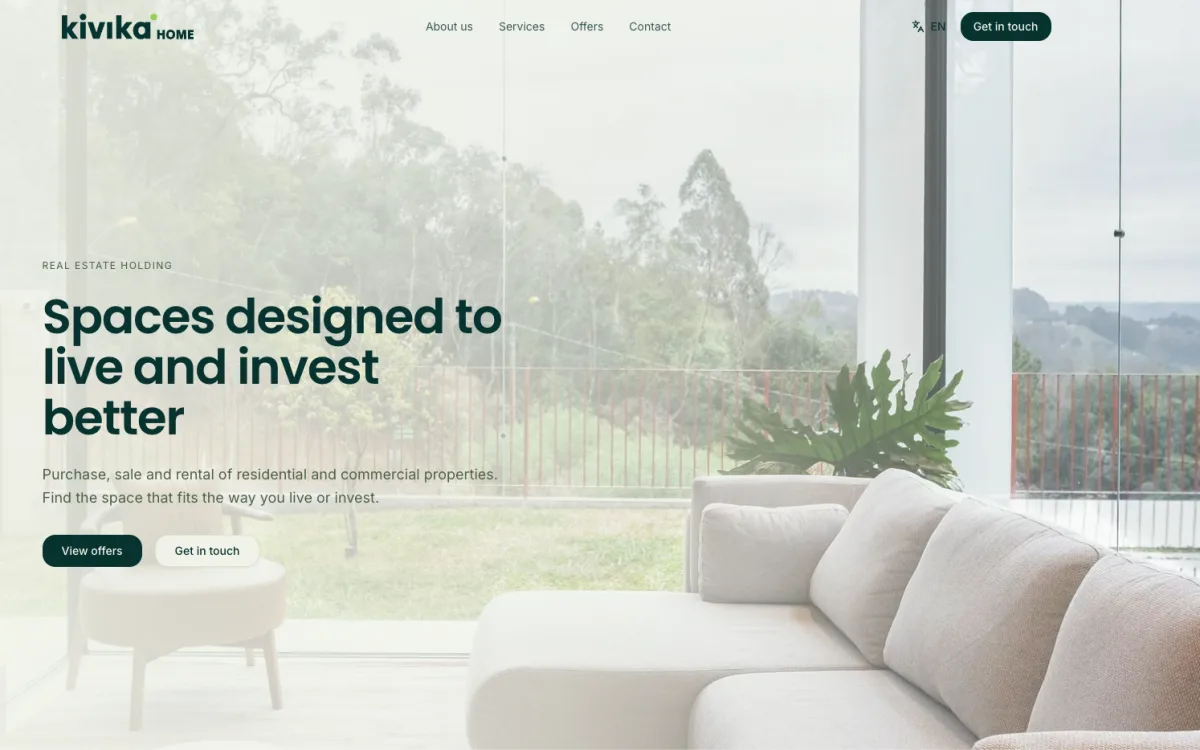 Kivika Home website screenshot